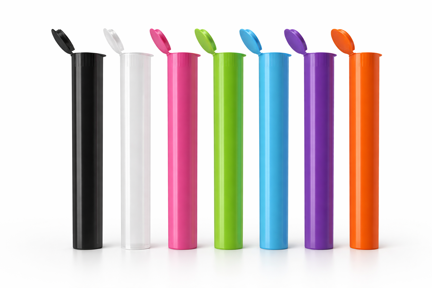 Coloured Plastic Pre-Roll Pop Tubes